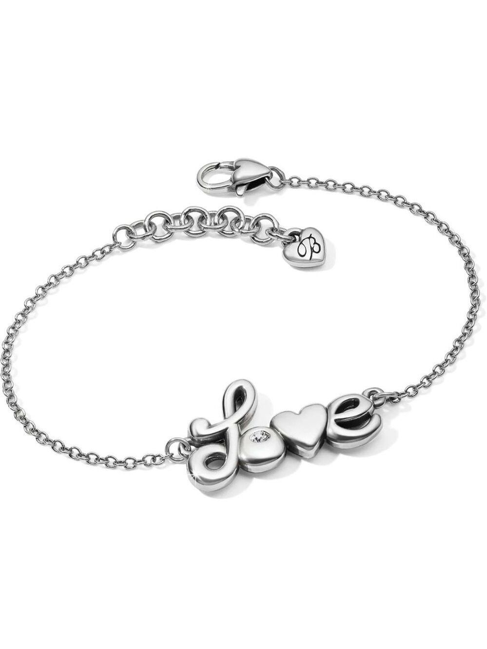 Brighton Love Letters Bracelet with Swarovski stone NEW with Brighton Print bag